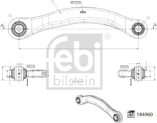 Control/Trailing Arm, wheel suspension  Art. 184960