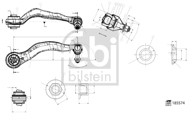 Control/Trailing Arm, wheel suspension  Art. 185574