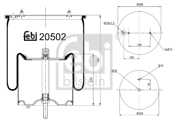 Spring bellows, air suspension (Rear axle, both sides)  Art. 20502