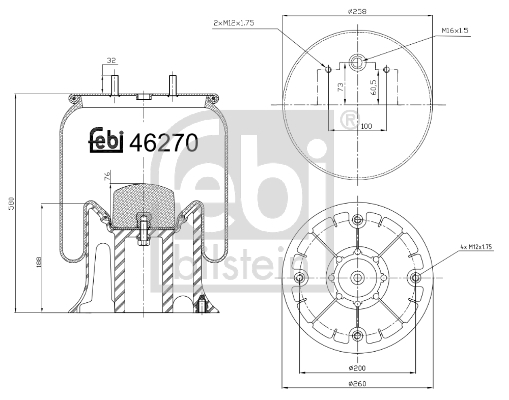 Metal bellows, air suspension (Rear axle)  Art. 46270