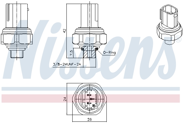 Pressure Switch, air conditioning  Art. 301070