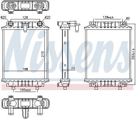 Radiator, engine cooling  Art. 60372