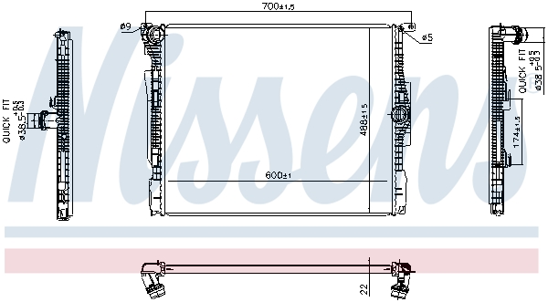 Radiator, engine cooling  Art. 606513