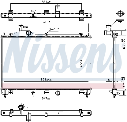 Radiator, engine cooling  Art. 607027