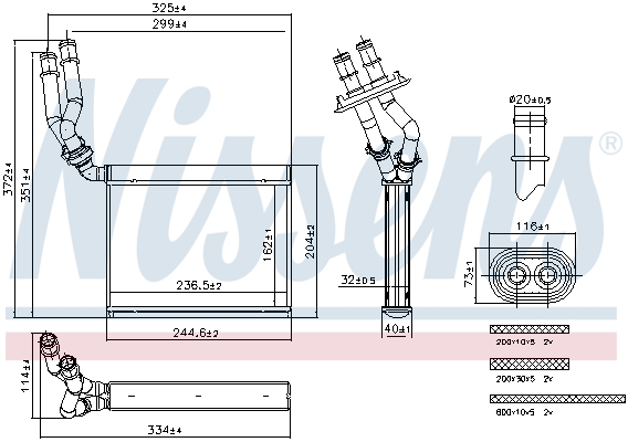 Heat Exchanger, interior heating  Art. 707299