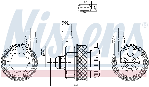 Water Pump, engine cooling  Art. 831351