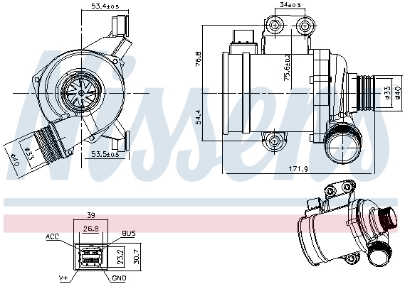 Water Pump, engine cooling  Art. 832142