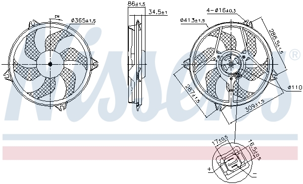 Fan, engine cooling  Art. 850093