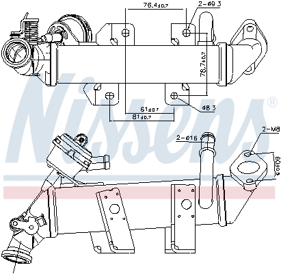 Cooler, exhaust gas recirculation  Art. 989287