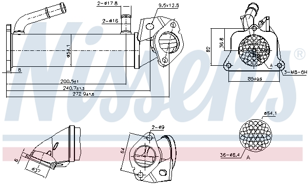 Cooler, exhaust gas recirculation  Art. 989322