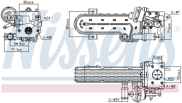 Cooler, exhaust gas recirculation  Art. 989413