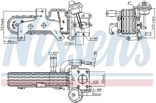 Cooler, exhaust gas recirculation  Art. 989420