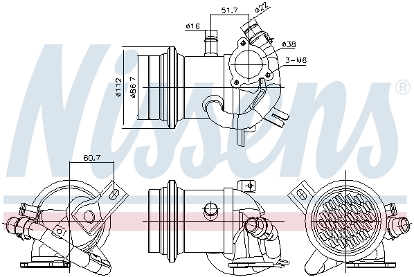 Cooler, exhaust gas recirculation  Art. 989424