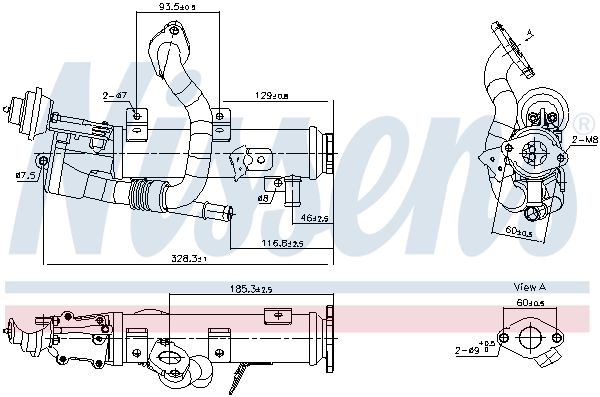 Cooler, exhaust gas recirculation  Art. 989448