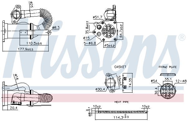 Cooler, exhaust gas recirculation  Art. 989453