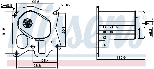 Cooler, exhaust gas recirculation  Art. 989455