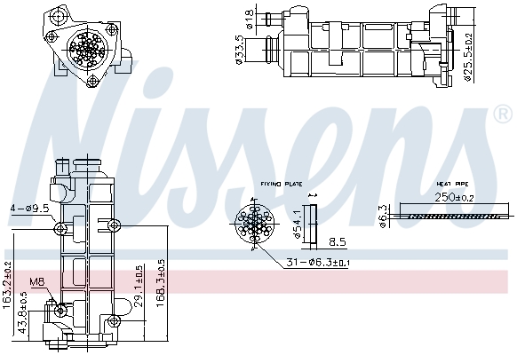 Cooler, exhaust gas recirculation  Art. 989458