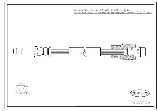 Brake Hose (Rear axle)  Art. 19036133