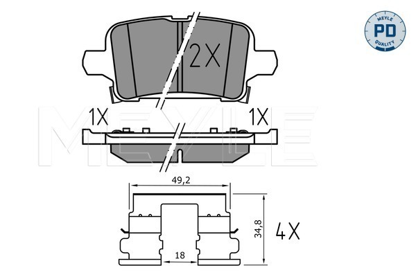 Brake Pad Set, disc brake (Rear axle)  Art. 0252212917PD