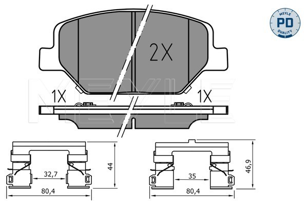 Brake Pad Set, disc brake (Front axle)  Art. 0252213819PD