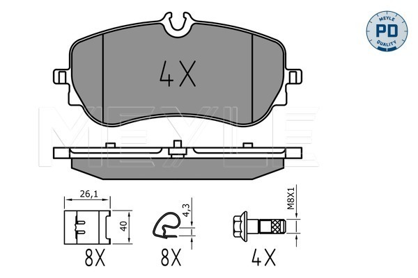 Brake Pad Set, disc brake (Rear axle)  Art. 0252280219PD