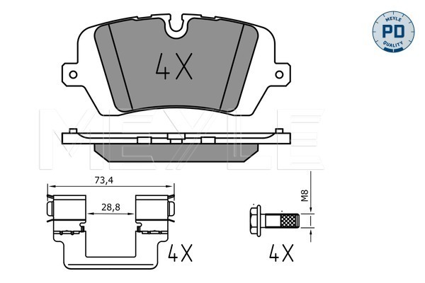 Brake Pad Set, disc brake (TRW)  Art. 0252572016PD