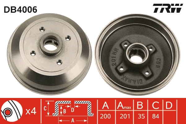 Brake Drum (Rear axle)  Art. DB4006