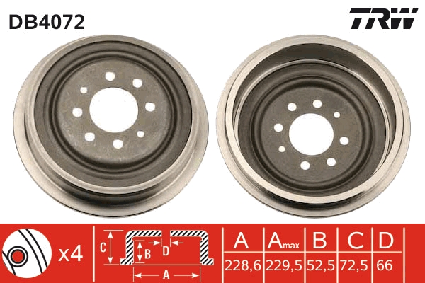 Brake Drum (Rear axle)  Art. DB4072