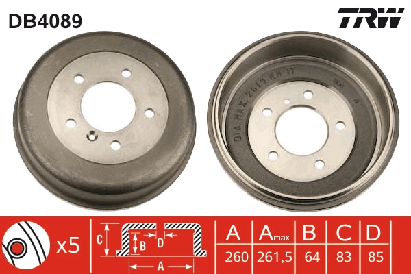 Brake Drum (Rear axle)  Art. DB4089