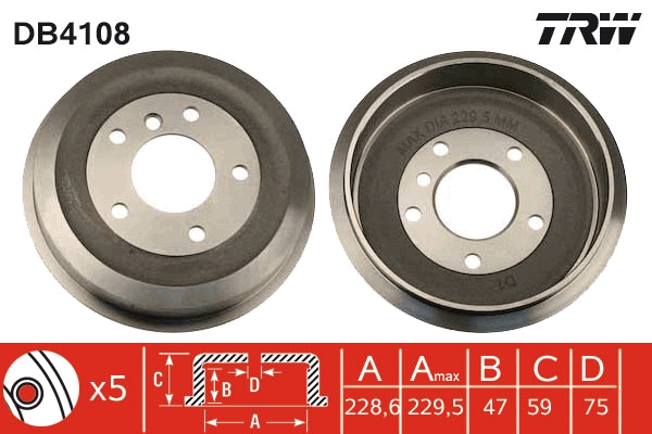 Brake Drum (Rear axle)  Art. DB4108