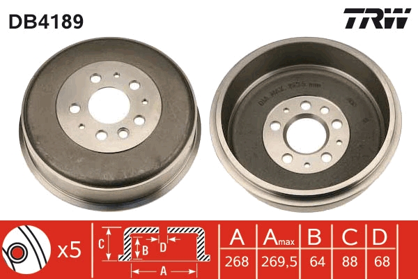 Brake Drum (Rear axle)  Art. DB4189