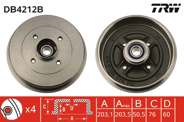 Brake Drum (Rear axle)  Art. DB4212B