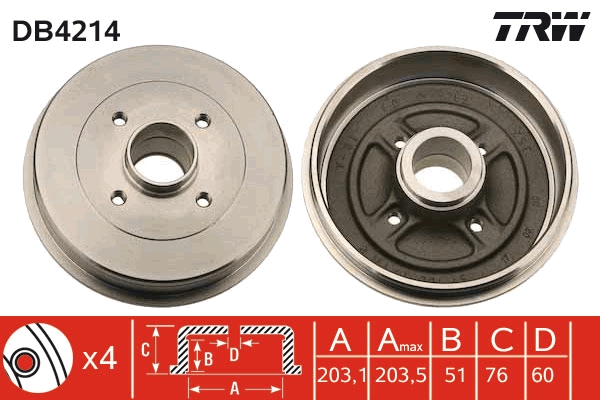 Brake Drum (Rear axle)  Art. DB4214