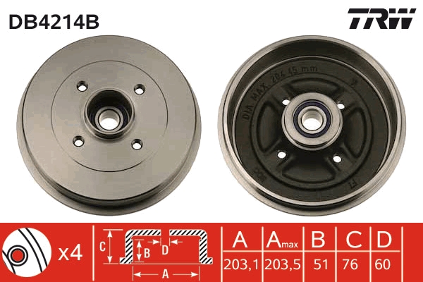 Brake Drum (Rear axle)  Art. DB4214B