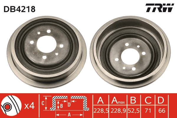 Brake Drum (Rear axle)  Art. DB4218