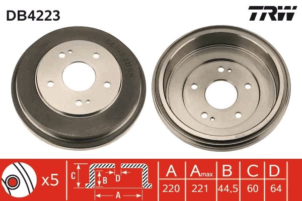 Brake Drum (Rear axle)  Art. DB4223