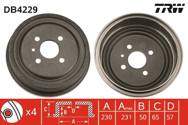 Brake Drum (Rear axle)  Art. DB4229