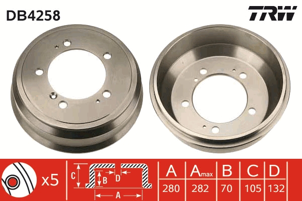 Brake Drum (Rear axle)  Art. DB4258