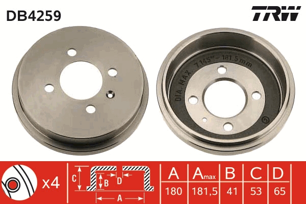 Brake Drum (Rear axle)  Art. DB4259