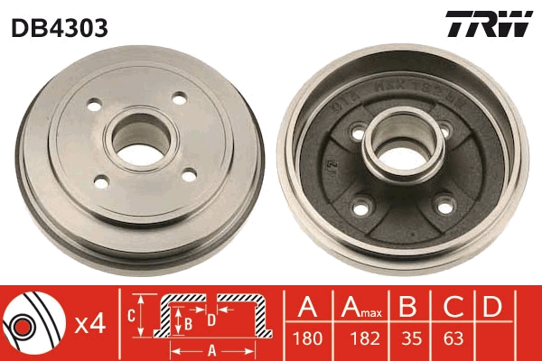 Brake Drum (Rear axle)  Art. DB4303