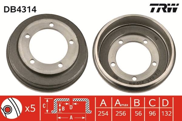 Brake Drum (Rear axle)  Art. DB4314