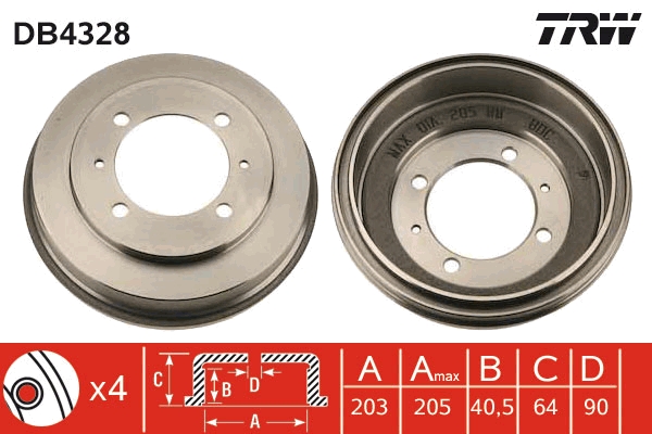 Brake Drum (Rear axle)  Art. DB4328