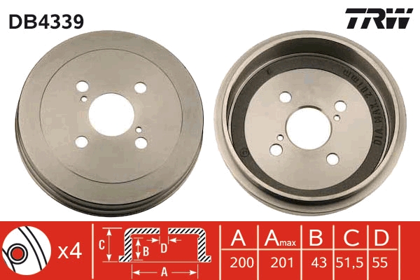 Brake Drum (Rear axle)  Art. DB4339