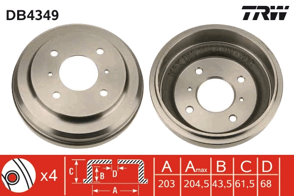 Brake Drum (Rear axle)  Art. DB4349