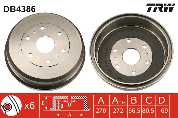 Brake Drum (Rear axle)  Art. DB4386