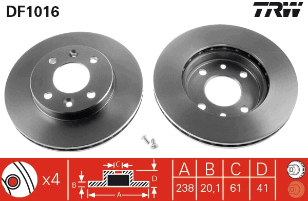 Brake Disc (Front axle)  Art. DF1016