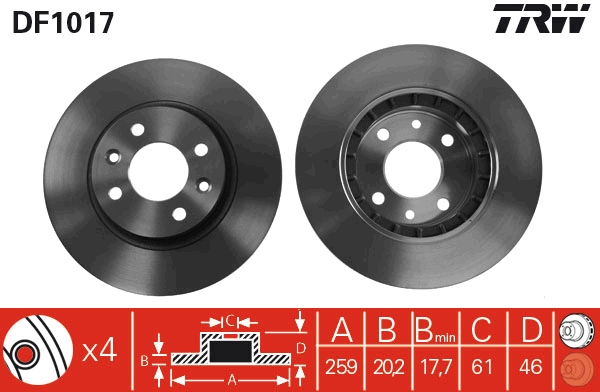 Brake Disc (Front axle)  Art. DF1017