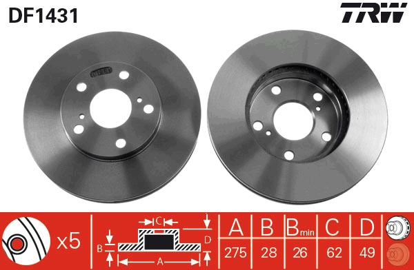 Brake Disc (Front axle)  Art. DF1431