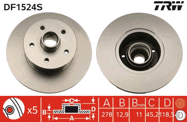 Brake Disc (Front axle)  Art. DF1524S