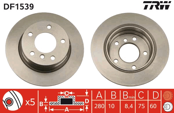 Brake Disc (Rear axle)  Art. DF1539